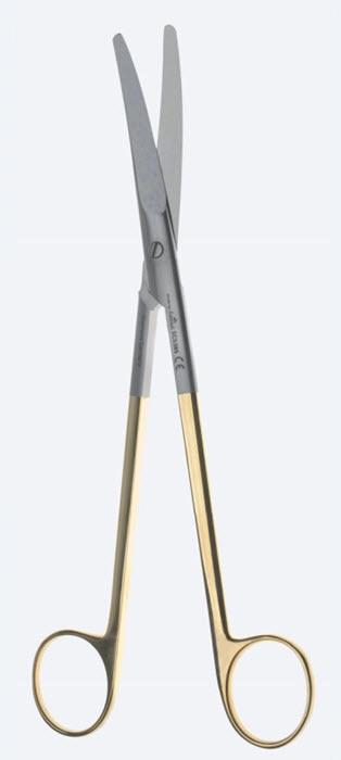 Ножиці, хірургічні, "Wertheim", "Ultra-Cut", вигнуті, тупокінцеві, загальна довжина 230 мм, 9 1/8". Бренд - Asanus Medizintechnik Gmb, Німеччина